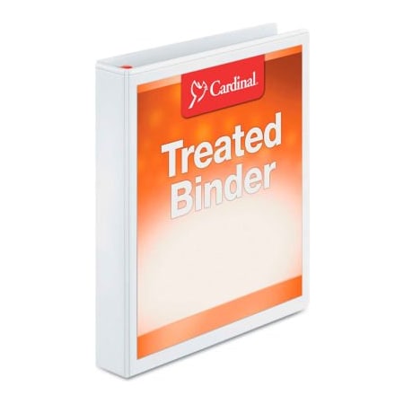 Cardinal Brands Cardinal Treated ClearVue Locking Slant-D Ring Binder, 1" Capacity, White 32100